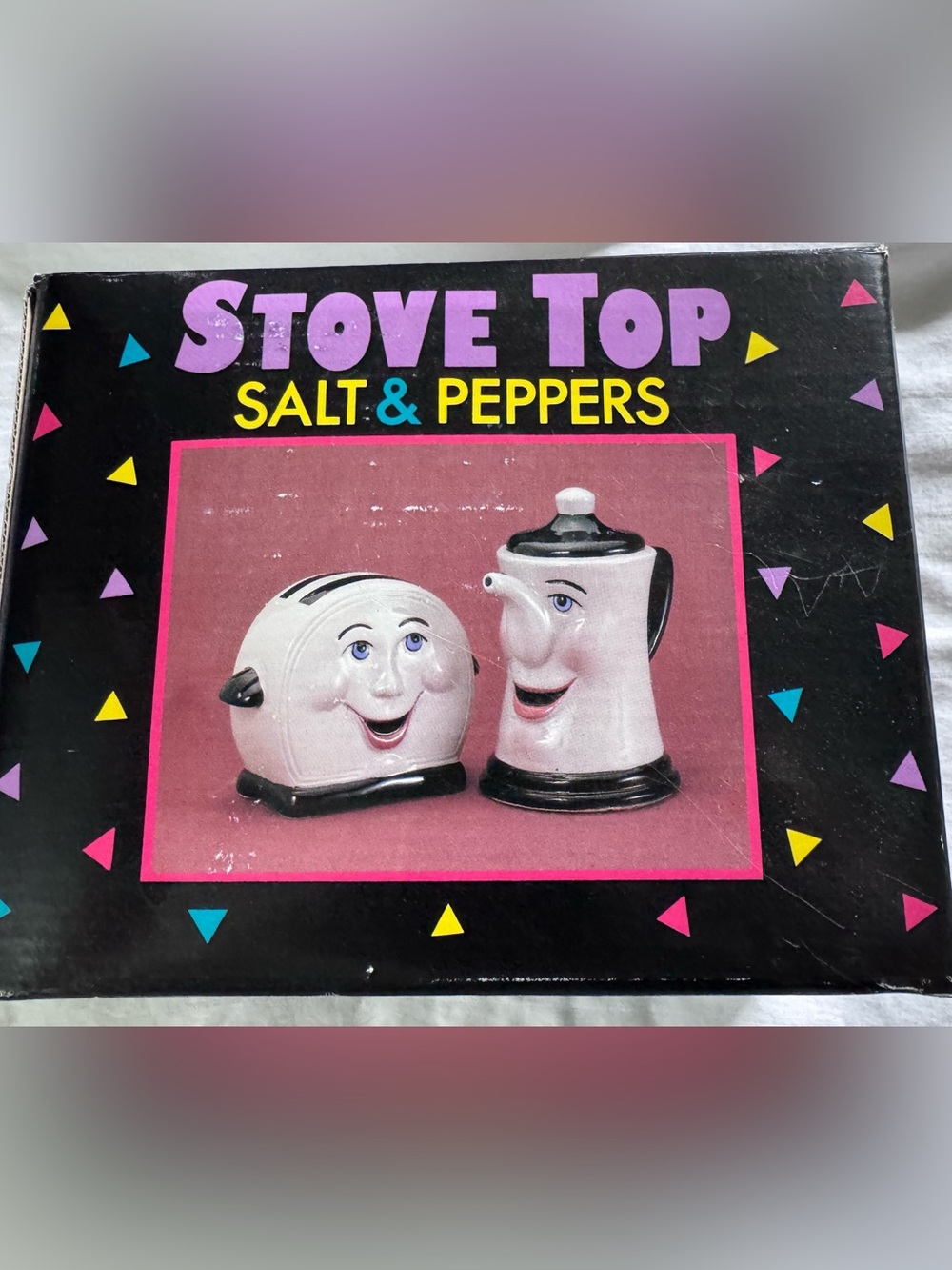 Clay Art Anthropomorphic Cheerful Faces Stove Top Salt & Pepper Set